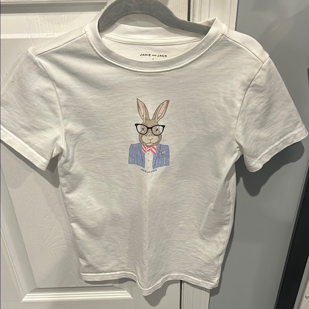 Janie and Jack White Bunny Graphic Kids T-Shirt